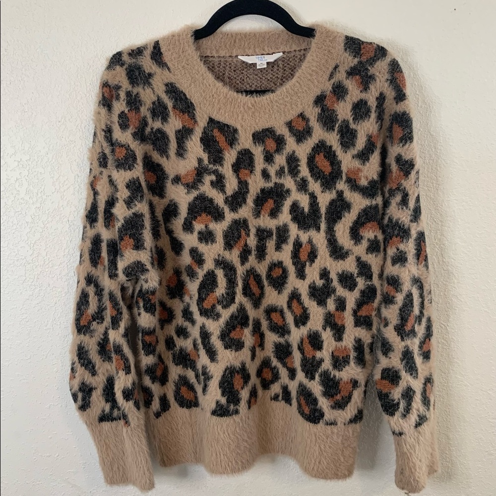 Time and Tru Leopard Print Sweater
